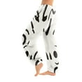 thumbnail image 1 of WTOBBY Women's Long Pants with Cuffed Hem and Retro Print, Suitable as Casual Pants or Pajama Pants for Comfortable Wear and Relaxation,White XS, 1 of 6