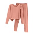 thumbnail image 1 of WTOBBY Women's Long Sleeve Solid Color Plush Fleece Sleepwear Set, Warm Cozy Winter Pajamas with Soft Pants for Cold Weather, Home Loungewear,Watermelon Red 2XL, 1 of 4