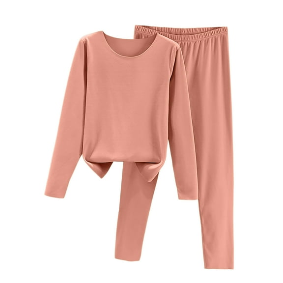 WTOBBY Women's Long Sleeve Solid Color Plush Fleece Sleepwear Set, Warm Cozy Winter Pajamas with Soft Pants for Cold Weather, Home Loungewear,Watermelon Red XL