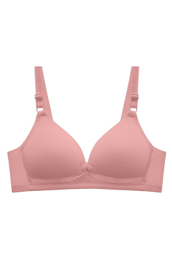 Women's Maternity Nursing Bra with Thin Lined Cups for Modesty, Front Opening for Easy Feeding, Wireless and Comfortable for Pregnancy and Postpartum,Pink 36