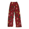 thumbnail image 1 of WTOBBY Women's Merry Christmas Print Pajama Bottoms, Soft Fleece-Lined Sleep Pants with Festive Snowflake and Tree Designs, Casual Home Wear for Winter,Deep Red XS, 1 of 5