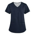 thumbnail image 1 of WTOBBY Women's Nurse Costume Uniform Set with Short Sleeve Print Top and Pants, Halloween Themed Role Play Work Outfit for Women,Blue 3XL, 1 of 6