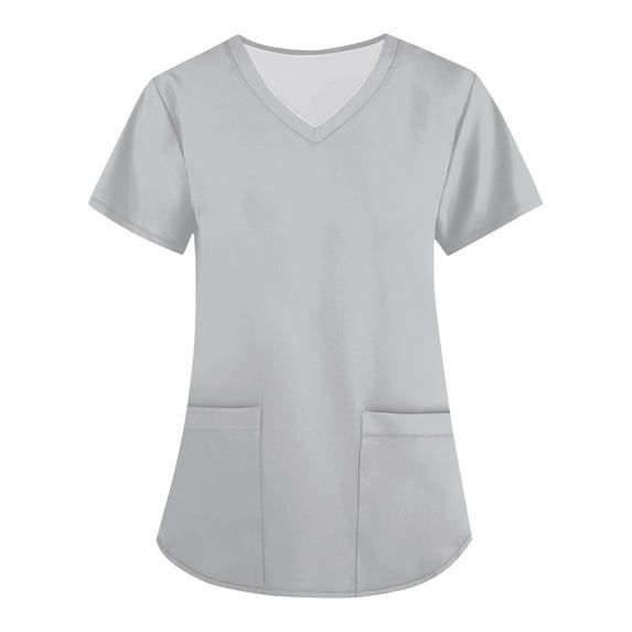 WTOBBY Women's Nurse Costume Uniform Set with Short Sleeve Print Top and Pants, Halloween Themed Role Play Work Outfit for Women,Khaki XL