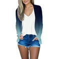 thumbnail image 1 of WTOBBY Women's Ombre Print Cardigan - Open Front Long Sleeve Loose Casual Top for Women, Lightweight Spring Fall Fashion Cover Up,Royal Blue S, 1 of 6