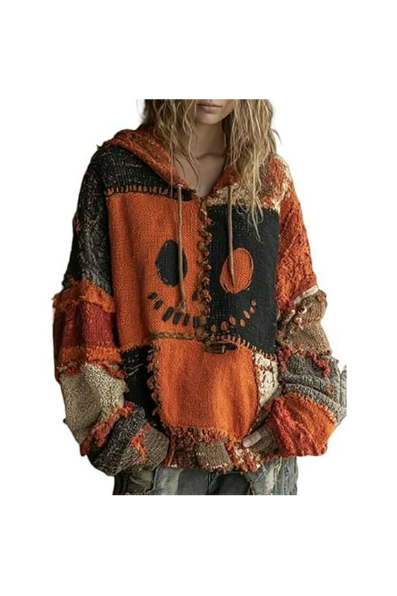 Women's Oversized Winter Knit Casual Pullover Sweater, Loose Fit Long Sleeve Top for Fashionable and Comfortable Fall and Winter Outfits,Saffron L