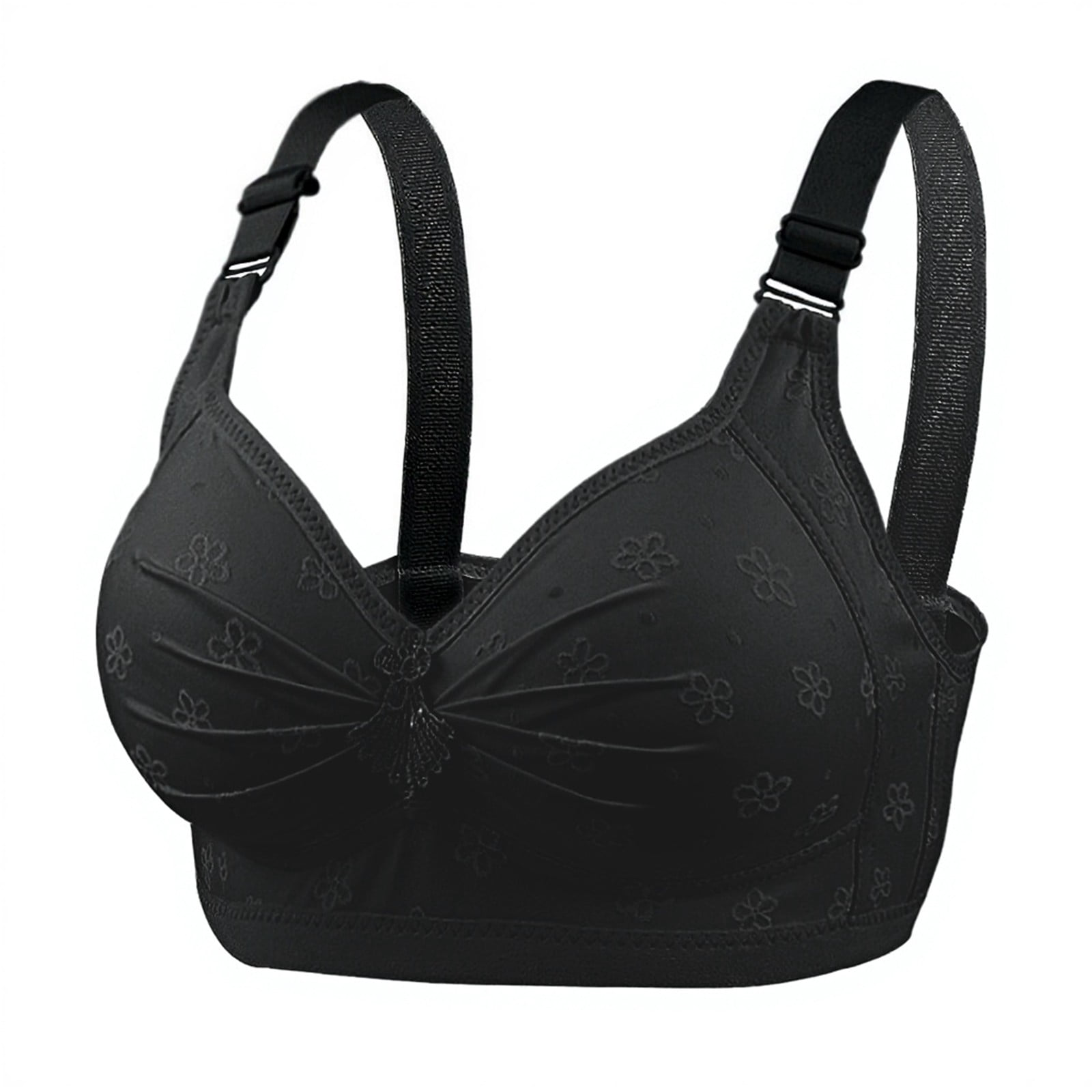 WTOBBY Women's Plus Size Full Coverage Wireless Bra with Gathered Cups ...