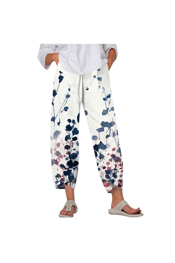 Women's Polka Dot Summer Wide Leg Pants - Stretchy Waist Beach Trousers with Pockets & Airy Design for Poolside Lounging,Multicolor 2XL