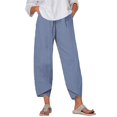 thumbnail image 1 of WTOBBY Women's Polka Dot Summer Wide Leg Pants - Stretchy Waist Beach Trousers with Pockets & Airy Design for Poolside Lounging,Royal Blue XL, 1 of 4