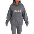 thumbnail image 1 of WTOBBY Women's Printed Hooded Sweatshirt and Sweatpants Set, Halloween Themed Graphic Lounge Wear Two Piece Outfit for Seasonal Party,Dark Gray 2XL, 1 of 5