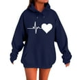 thumbnail image 1 of WTOBBY Women's Printed Oversized Hooded Sweatshirt Long Sleeve Casual Pullover Top Loose Fit Fall Fashion Wear for Street Style Comfort,Navy 4XL, 1 of 6
