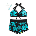 thumbnail image 1 of WTOBBY Women's Printed Two-Piece Bikini Set Sexy High Waisted Swimsuit with Bra Pads Non-Steel Support Summer Beach Swimwear,Sky Blue 2XL, 1 of 4