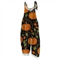 thumbnail image 1 of WTOBBY Women's Retro Casual Jumpsuit featuring Halloween Print, Loose Fit with Suspenders in Cotton and Linen, Perfect for Comfortable Outfits Year-Round,Ginger2XL, 1 of 6
