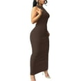 thumbnail image 1 of WTOBBY Women's Sexy Bodycon Tank Sleeveless Long Dress for Party Club Beach Sun with Stretchy Fabric for Nighttime Events,CoffeeS, 1 of 5