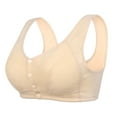 thumbnail image 1 of WTOBBY Women's Sleep Bra - Wire-Free Vest Style with Front Buckle Closure for Soft Gathering Support, Perfect for Nighttime and Lounging Comfort Underwear,Beige 36, 1 of 4