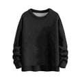 thumbnail image 1 of WTOBBY Women's Solid Color Crewneck Knit Sweater Top, Long Sleeve Pullover Sweater, Casual Comfortable Fall Fashion Sweatshirt for Daily,Black L, 1 of 5