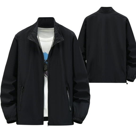 WTOBBY Women's Solid Color Hoodless Sun Jacket - Waterproof Windproof UPF 50 Lightweight Outerwear for Hiking, Outdoor Activities and Daily Use ,Black S