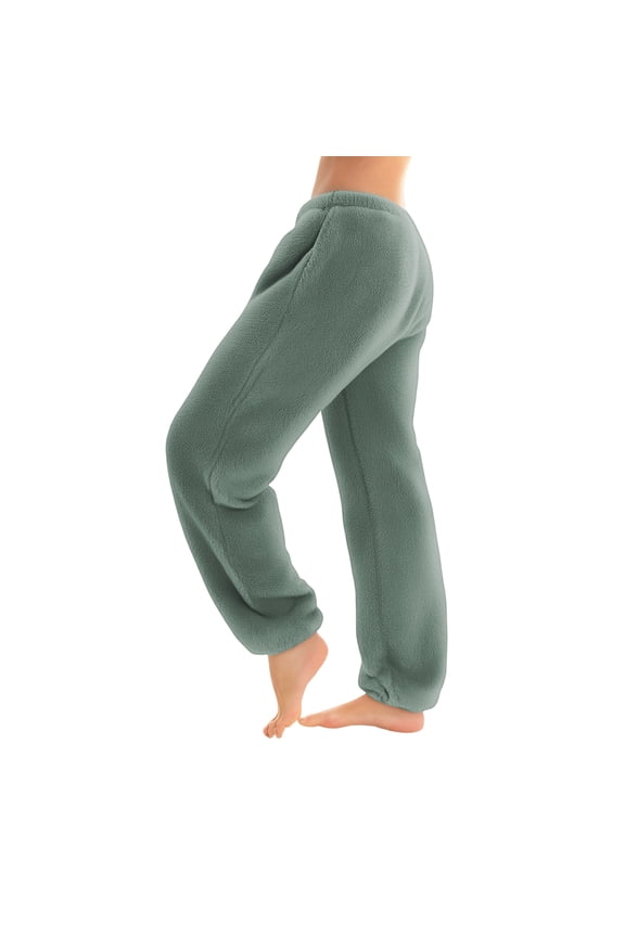 Women's Solid Color Pajama Pants with Elastic Cuffed Bottoms - Minimalist Style Sleepwear for Comfortable Home Lounge Wear - Straight Leg Comfortable Design,Army Green L