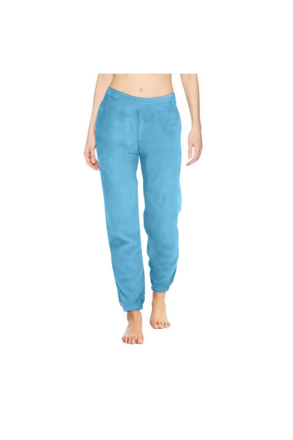 Women's Solid Color Trousers with Cuffs, Casual Pajama Pants for Sleepwear and Home Use, Comfortable Fit with Cuffed Ankles, Women's Versatile Pants for Lounge and Bedtime,Sky Blue XS