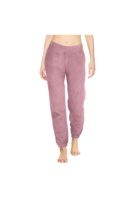 Women's Solid Color Trousers with Cuffs, Casual Pajama Pants for Sleepwear and Home Use, Comfortable Fit with Cuffed Ankles, Women's Versatile Pants for Lounge and Bedtime,Pink XS