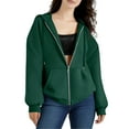 thumbnail image 1 of WTOBBY Women's Sports Hoodie Jacket Long Sleeve Zip Up Fleece Pullover Casual Athletic Outerwear with Front Pockets Performance Fabric Lightweight for Gym Running,Army Green L, 1 of 4