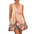 thumbnail image 1 of WTOBBY Women's Spring Summer Floral Print Casual Dress V-Neck Sleeveless with Button Front for Outdoor Activities and Park Visits,Complexion2XL, 1 of 5