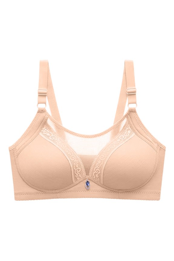Women's Strapless Wireless Bra with Full Coverage Cups, Gathered Design for Push-Up Effect, Adjustable Fit for Comfort,for Off-Shoulder Tops and Dresses,Complexion 36