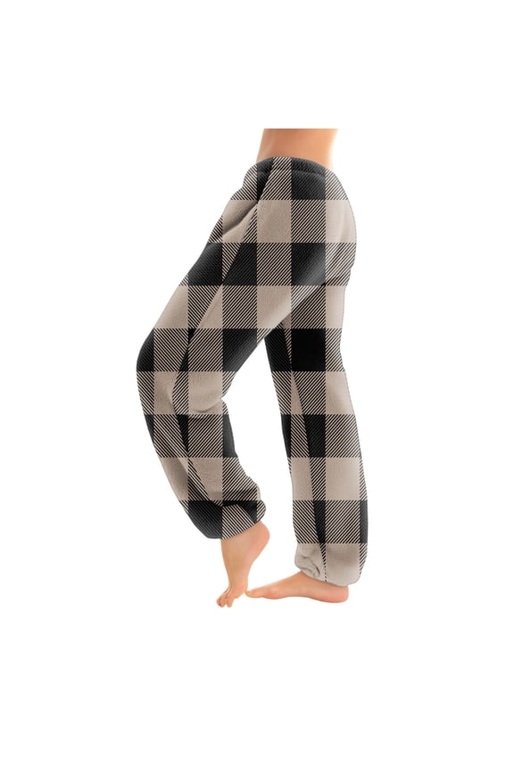 Women's Striped Print Pajama Pants with Cuffed Ankles, Casual Comfort Trousers for Sleepwear and Home Use, Soft Fabric with Striped Design,Black L