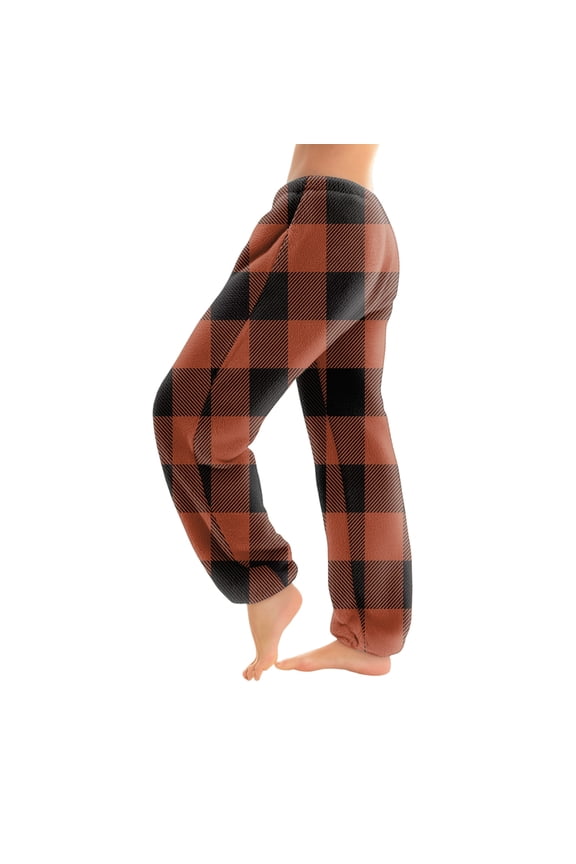 Women's Striped Print Pajama Pants with Cuffed Ankles, Casual Comfort Trousers for Sleepwear and Home Use, Soft Fabric with Striped Design,Saffron XS