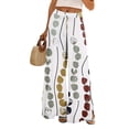 thumbnail image 1 of WTOBBY Women's Summer Boho Floral Print Wide Leg Palazzo Pants with High Waist Elastic Drawstring and Side Pockets for Comfortable Everyday Use ,White M, 1 of 7