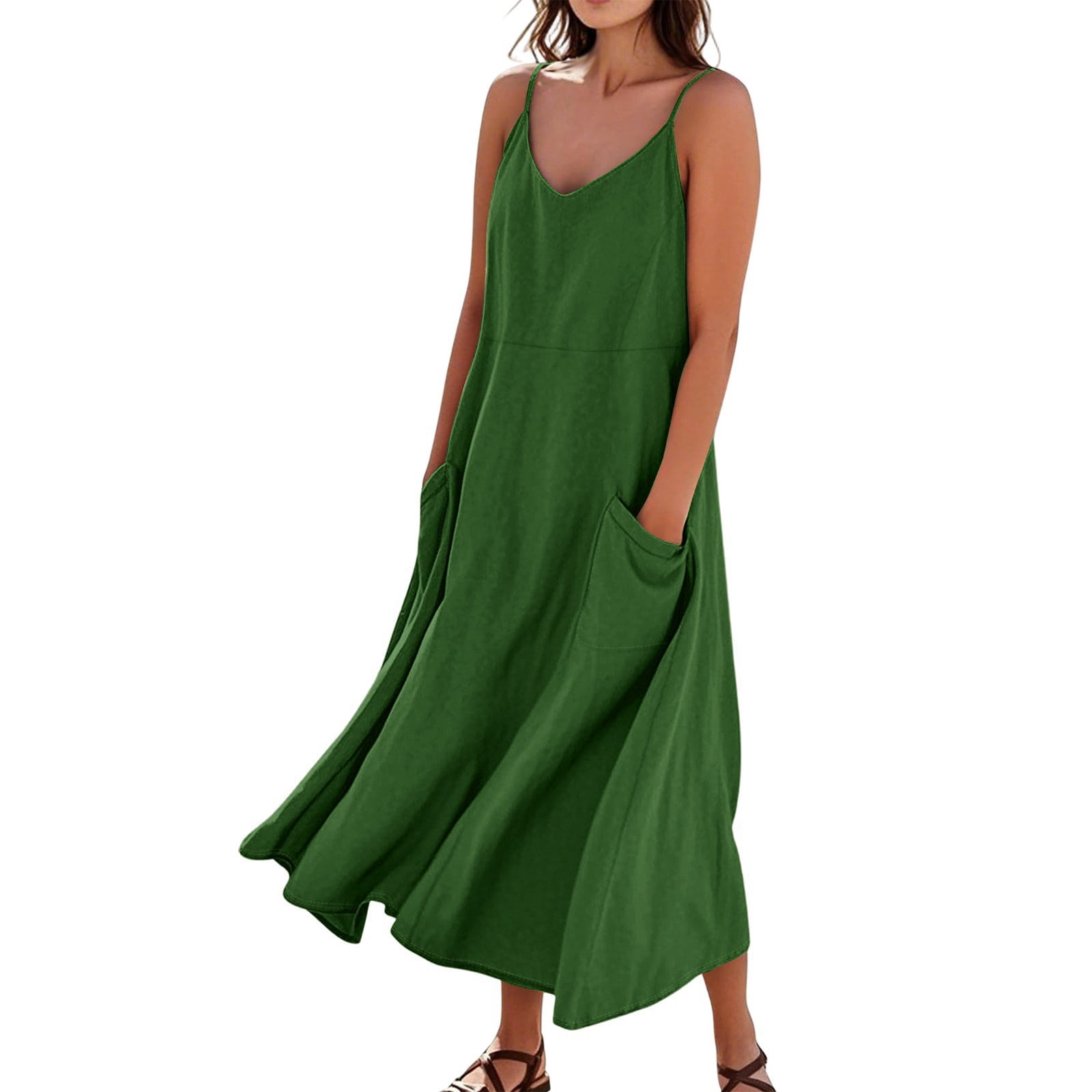 cheap loose dresses Women Summer Casual Dresses Ruffle Hem Short Sleeve Loose Swing Tunic Mini  Dress