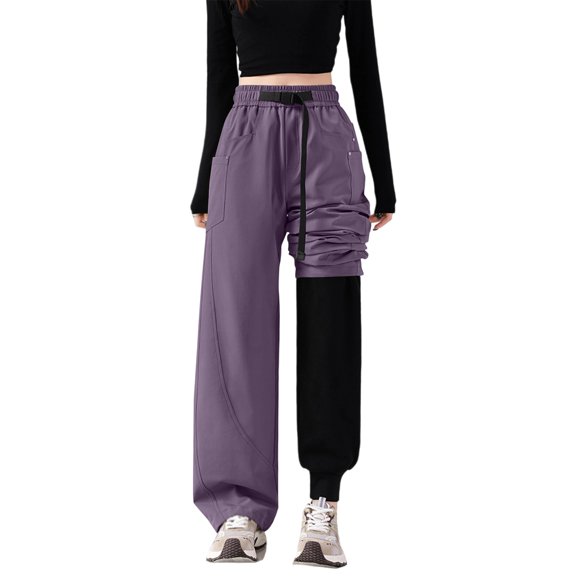 WTOBBY Women's Thick Cotton Ski Pants, Three-in-One Detachable Design for Winter Sports, Warm and Waterproof Trousers for Women, Versatile for Skiing and Cold Weather Wear,Purple S