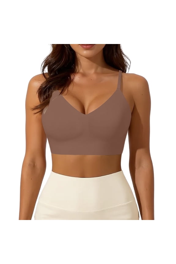 Women's U-Back Underwire Bra with Deep Backless Design, Gathered Cups for Enhanced Cleavage, Supportive Fit for Large Bust, Ideal for Evening Wear,Coffee 32