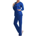 thumbnail image 1 of WTOBBY Women's V-Neck Long Sleeve Scrubs Set with Pockets, Elastic Waist Pants, 2-Piece Nursing Uniform, Medical Workwear for Healthcare Professionals,Sky Blue S, 1 of 8