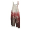 thumbnail image 1 of WTOBBY Women's Vintage Casual Jumpsuit with Halloween Blood Print Design, Loose Fit and Shoulder Strap in Cotton Linen Blend for Unique Retro Style,RedS, 1 of 5