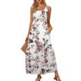 thumbnail image 1 of WTOBBY Women's Vintage Floral Print Summer Round Neck Sleeveless Beach Dress with Smocked Back and Elastic Waist for Resort Wear and Getaways,PinkM, 1 of 4