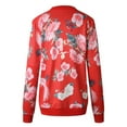 thumbnail image 1 of WTOBBY Women's Vintage Floral Print Zip-Up Jacket, Round Neck Long Sleeve Casual Coat Outerwear, Retro Inspired Lightweight Top for Spring or Fall, Unique Design,Red L, 1 of 5