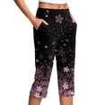 thumbnail image 1 of WTOBBY Women's Vintage Style Floral Print Button Pocket Trousers with High Waist Slit, Casual Cropped Pants for Yoga and Active Lifestyle, Lightweight and Versatile - Summer Essential,Light pink 2XL, 1 of 4