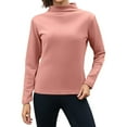 thumbnail image 1 of WTOBBY Women's Warm Fleece Base Shirt with Seamless Design, Thick Inner Layer for Insulation, Half High Neck Long Sleeve Top, Perfect for Cold Weather and Layering,Light pink M, 1 of 4