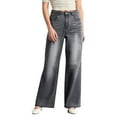 thumbnail image 1 of WTOBBY Women's Wide Leg Jeans, High Waist Straight Leg Stretch Denim Pants with Multiple Pockets, Comfortable and Casual Trousers for Everyday Outfits,Gray 2XL, 1 of 5
