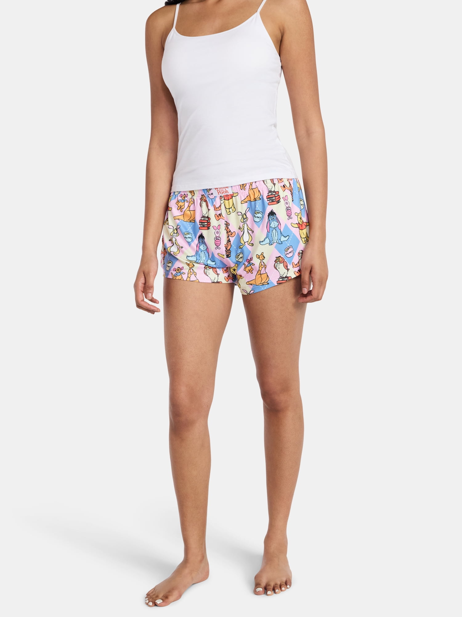 Winnie the Pooh Women's Jersey Knit Sleep Shorts, 2-Pack, Sizes XS-3X