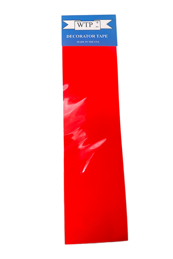 3"x12" Decorator Tape (1 Sheet Per Pack), Fluorescent Red