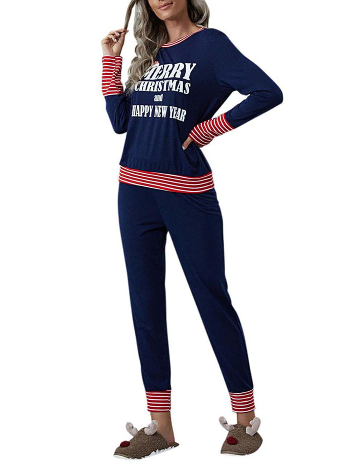 WTPretty Plus Size S5XL Womens Christmas Pajamas Set Long Sleeve Tops