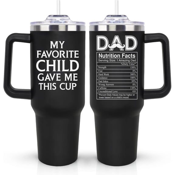 WTSDs Birthday Gifts for Dad from Daughter, Son - Father''s Day Gift for Him Dads - Christmas Gifts Ideas for Men, New Papa Daddy Stepdad Father - 40oz Stainless Steel Tumbler with Lid and Straw