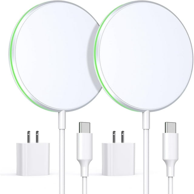 WTUHU 2 Pack Wireless Charger 15W Apple Magsafe Charger Pad