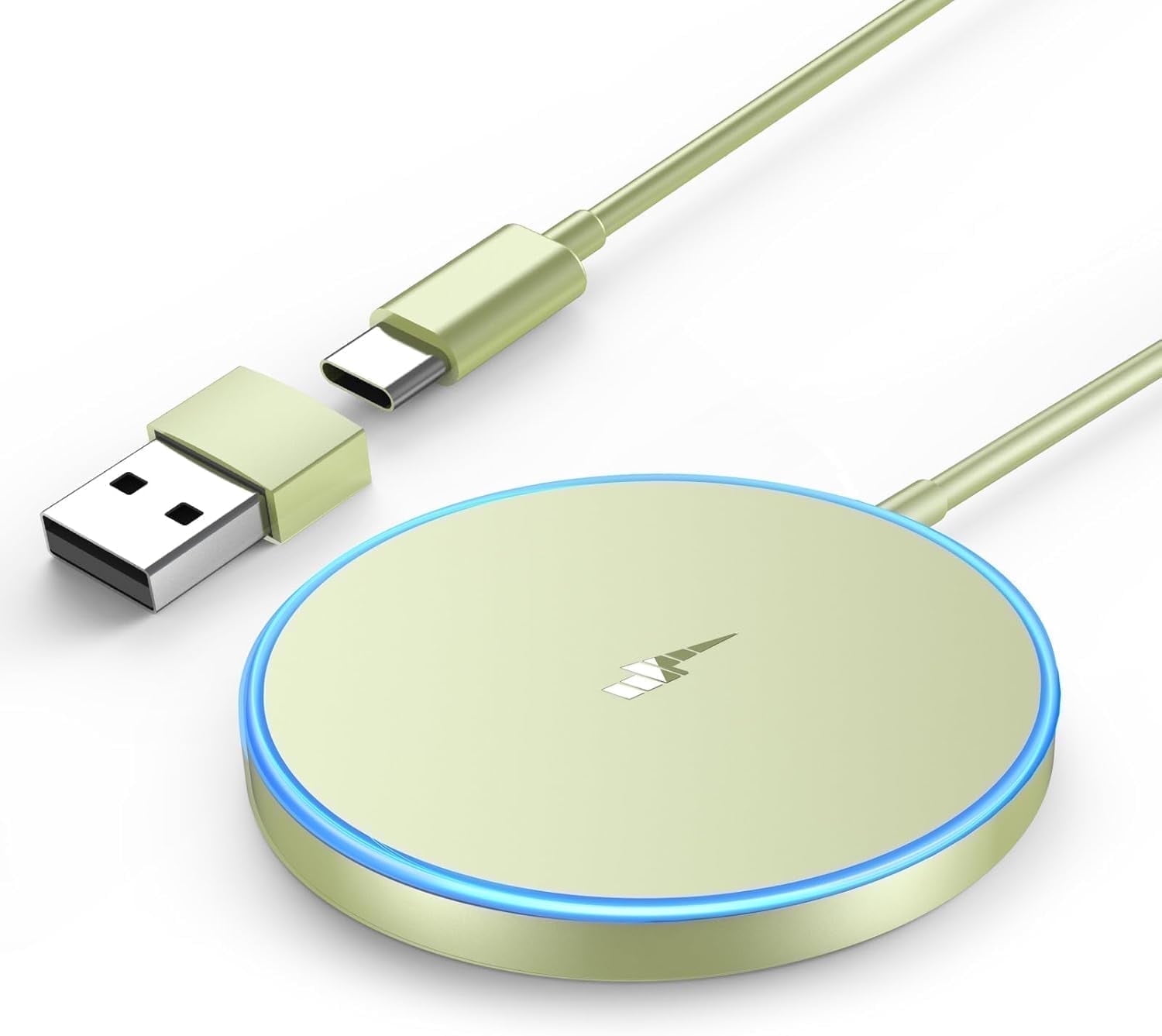 WTUHU Magnetic Wireless Charger 15W Fast Mag-Safe Charging Pad for iPhone 17/16/15 /14/13/12 Series AirPods 3/2/Pro/Pro 2, Green