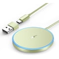 thumbnail image 1 of WTUHU Magnetic Wireless Charger 15W Fast Mag-Safe Charging Pad for iPhone 17/16/15 /14/13/12 Series AirPods 3/2/Pro/Pro 2, Green, 1 of 4
