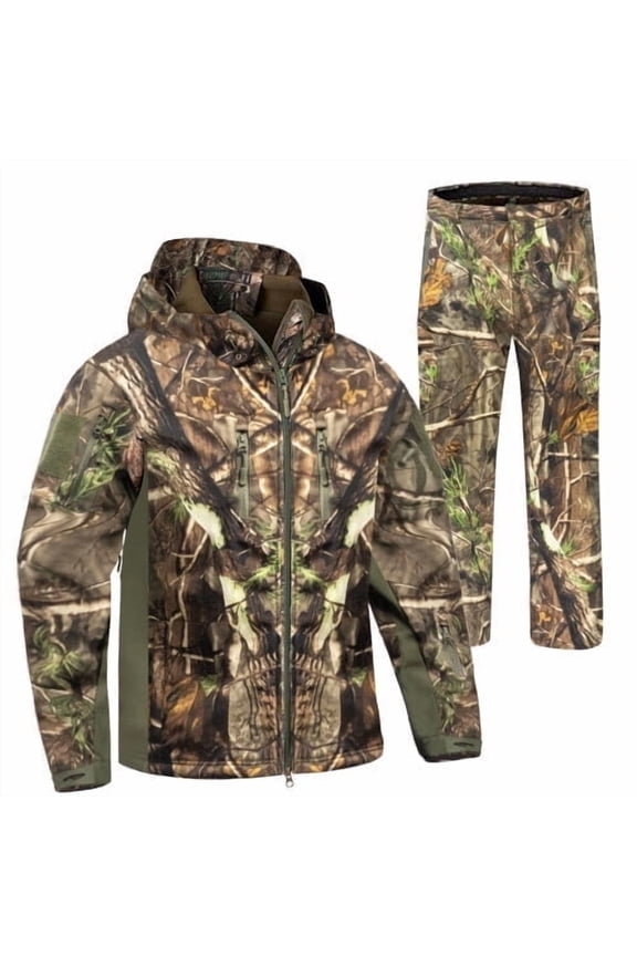 Hunting Clothes for Men with Lining, Compatible Water Resistant Deer Hunting Jacket and Pants(L)