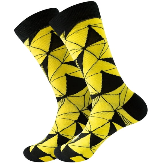 WTXUE Ankle Socks, Adult Unisex Diamond Square Printing Colorful Street Personality Medium Socks