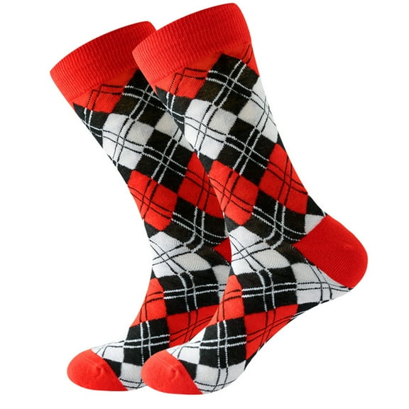 WTXUE Ankle Socks, Adult Unisex Diamond Square Printing Colorful Street Personality Medium Socks