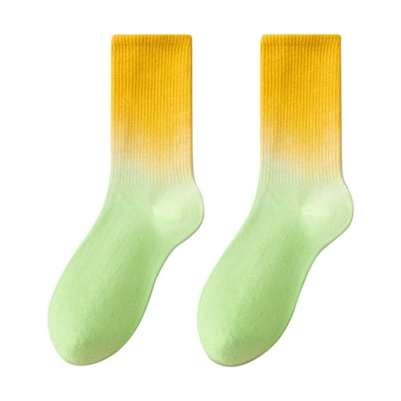 WTXUE Ankle Socks, Fashionable Tie Dye Gradient Comfortable Casual Socks That Can Be Worn Outside Mid Calf Cotton Socks, Coffee
